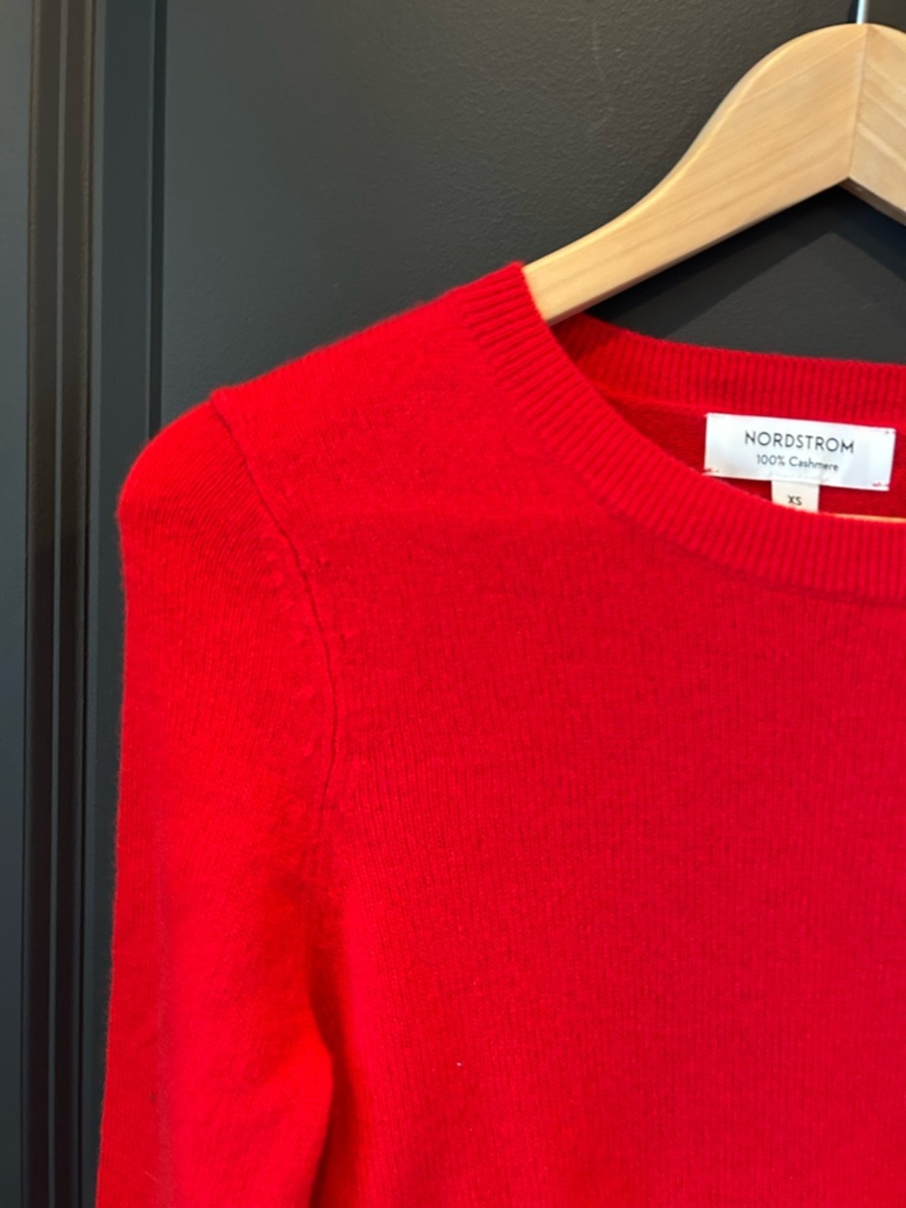 Nordstrom Bright Red Cashmere Crewneck Sweater - Picture 7 of 7
